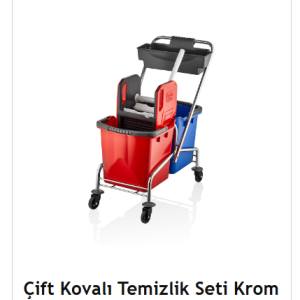 ÇİFT KOVALI TEMİZLİK SETİ KROM